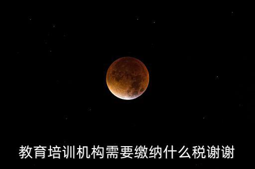 培訓收入交什么稅最新，教育培訓機構需要繳納什么稅謝謝