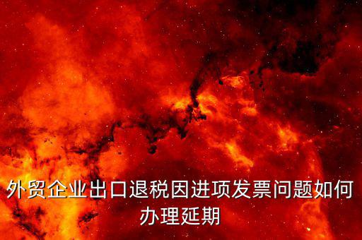 出口退稅延期如何辦理，外貿(mào)企業(yè)出口退稅因進(jìn)項(xiàng)發(fā)票問題如何辦理延期
