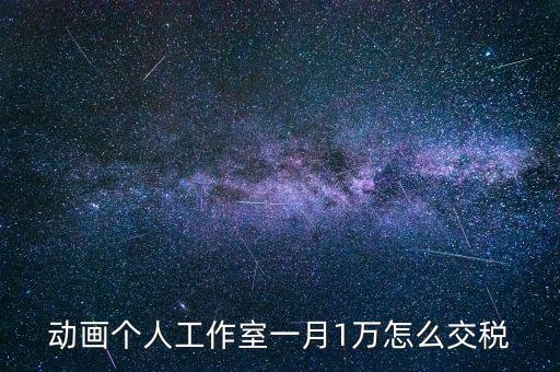 工作室如何繳納個稅，動畫個人工作室一月1萬怎么交稅