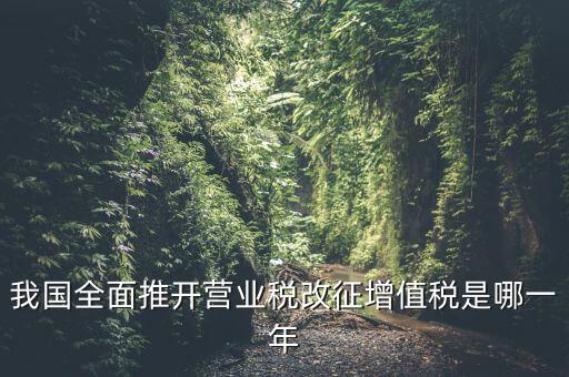 什么時(shí)候開始營業(yè)稅改增值稅，我國全面推開營業(yè)稅改征增值稅是哪一年