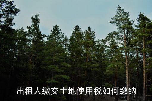 租房土地使用稅如何計算，企業(yè)出租房屋土地稅如何計算