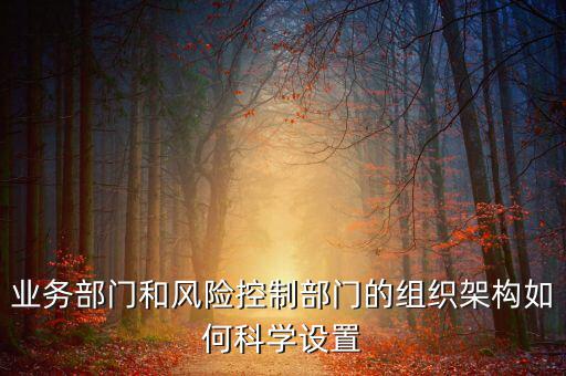 風控如何落實到部門，業(yè)務(wù)部門和風險控制部門的組織架構(gòu)如何科學設(shè)置