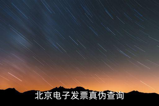 北京電子發(fā)票真?zhèn)尾樵?xún)