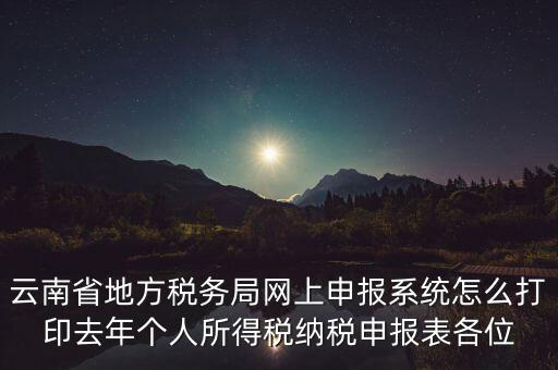 云南稅局如何查詢打印納稅申報，云南省地方稅務(wù)局網(wǎng)上申報系統(tǒng)怎么打印去年個人所得稅納稅申報表各位