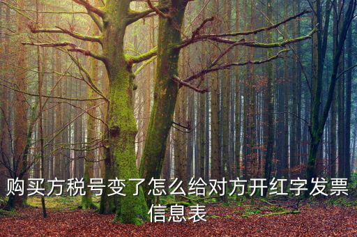 購(gòu)買方稅號(hào)變了怎么給對(duì)方開(kāi)紅字發(fā)票信息表