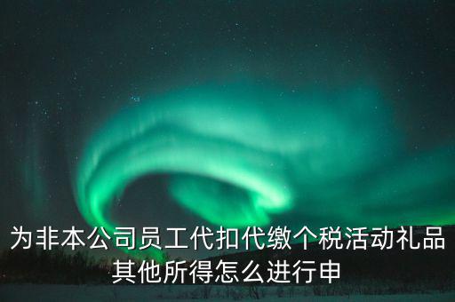 其他所得如何申報(bào)個(gè)稅，為非本公司員工代扣代繳個(gè)稅活動(dòng)禮品其他所得怎么進(jìn)行申