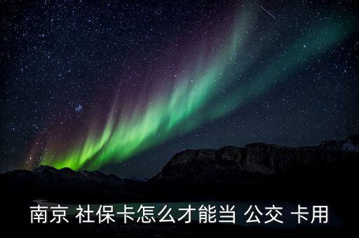 南京 社?？ㄔ趺床拍墚?dāng) 公交 卡用
