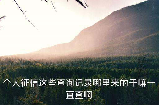 有些人大量查詢征信干什么，查征信有啥用