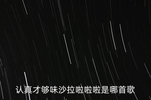 認(rèn)真才夠味什么歌永和，認(rèn)真才夠味沙拉啦啦啦是哪首歌