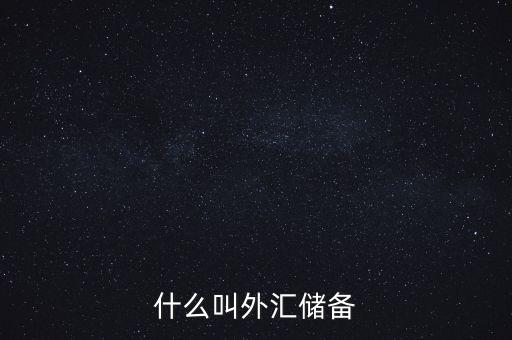 什么叫做外匯儲備，什么叫外匯儲備