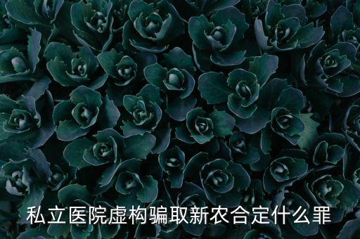 私立醫(yī)院騙國(guó)家醫(yī)保上千萬(wàn)什么罪，私立醫(yī)院虛構(gòu)騙取新農(nóng)合定什么罪
