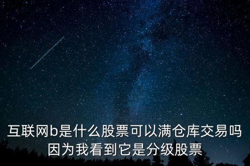 互聯(lián)網(wǎng)b股票是什么，互聯(lián)網(wǎng)b是什么股票可以滿(mǎn)倉(cāng)庫(kù)交易嗎因?yàn)槲铱吹剿欠旨?jí)股票