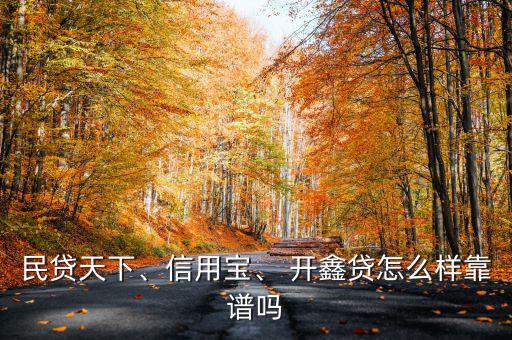 民貸天下、信用寶、 開鑫貸怎么樣靠譜嗎