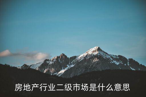 什么是二級行業(yè)，會計(jì)中所說的一級二級市場是指什么