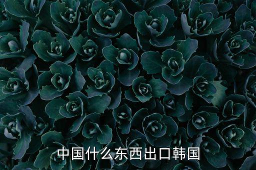 中國向韓國出口什么，中國都向韓國出口哪些呢