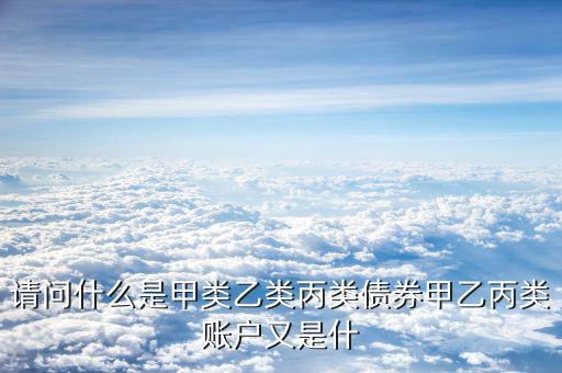 什么是乙類結(jié)算賬戶，什么是結(jié)算賬戶結(jié)算賬戶可分為哪幾類