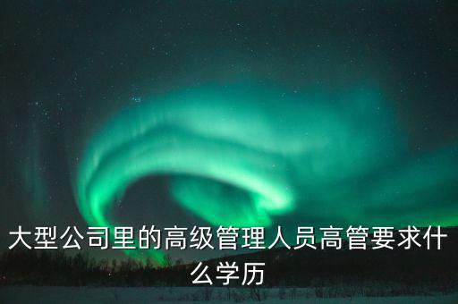 高管需要什么學(xué)歷，大型公司里的高級(jí)管理人員高管要求什么學(xué)歷