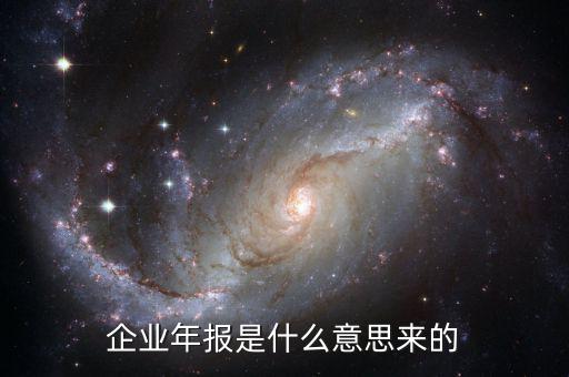 什么是企業(yè)年度報告，企業(yè)年報是什么意思來的