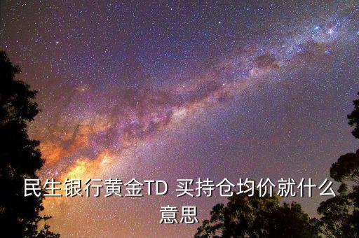 持倉均價是什么意思，民生銀行TD中持倉均價和開倉均價是什么意思
