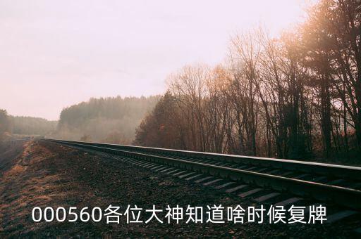 荃銀高科什么時候復(fù)牌，000560各位大神知道啥時候復(fù)牌
