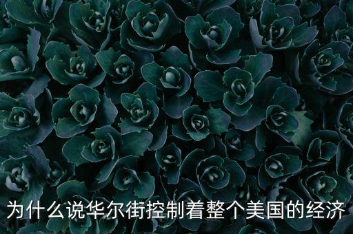 美國為什么離不開華爾街，為什么說華爾街控制著整個美國的經(jīng)濟(jì)