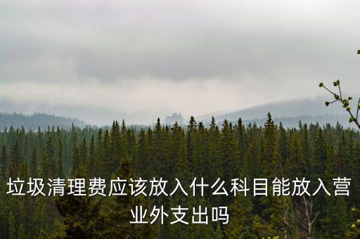 垃圾清理費入什么科目，垃圾處理費財務(wù)記哪個科目