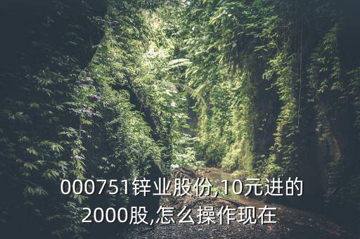  000751鋅業(yè)股份,10元進的2000股,怎么操作現在