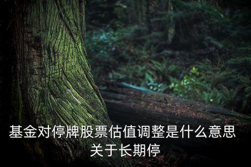 基金對(duì)停牌股票估值調(diào)整是什么意思 關(guān)于長期停