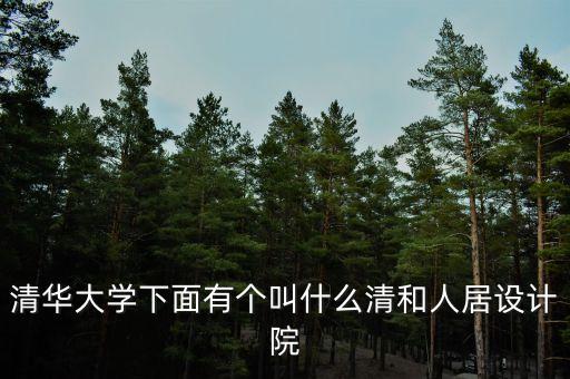 清華大學(xué)下面有個叫什么清和人居設(shè)計(jì)院