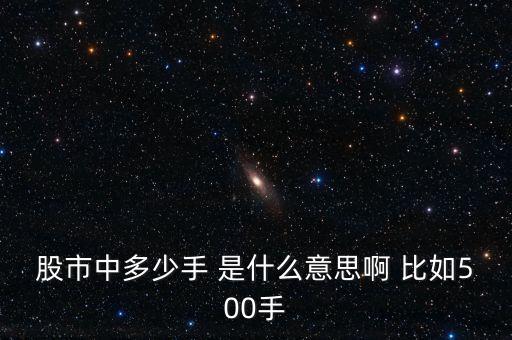 股票500手是什么意思，購買手數(shù)是什么意思