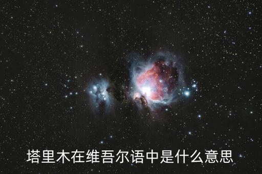 新疆塔里木是什么，塔里木在維吾爾語中是什么意思