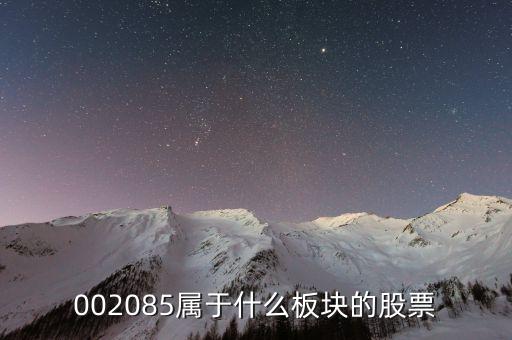 002085是什么行業(yè)，請(qǐng)問這個(gè)是代表什么股票 屬于什么行業(yè)
