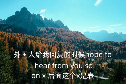 外國人給我回復(fù)的時(shí)候hope to hear from you soon x 后面這個x是表