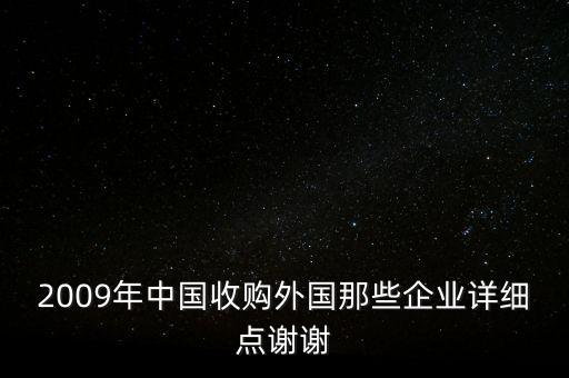 2009年中國收購?fù)鈬切┢髽I(yè)詳細(xì)點謝謝