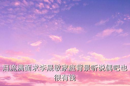 人眾李敏什么背景，淚流滿面求李晟敏家庭背景聽說偶吧也很有錢