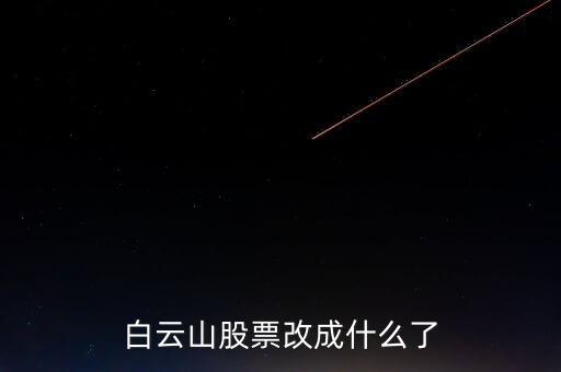 白云山是什么股票，白云山股票改成什么了