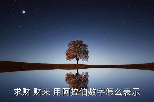 財(cái)可用什么表示，求財(cái) 財(cái)來(lái) 用阿拉伯?dāng)?shù)字怎么表示