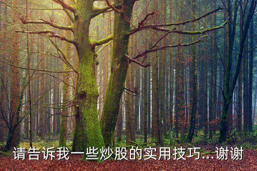 請告訴我一些炒股的實(shí)用技巧…謝謝