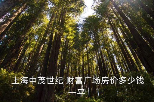  上海中茂世紀(jì) 財(cái)富廣場(chǎng)房?jī)r(jià)多少錢(qián)一平