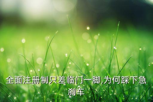 全面注冊(cè)制只差臨門一腳,為何踩下急剎車