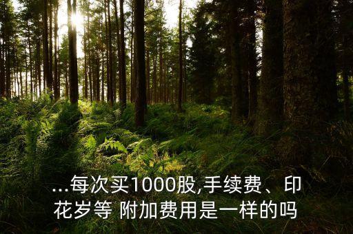 ...每次買1000股,手續(xù)費、印花歲等 附加費用是一樣的嗎