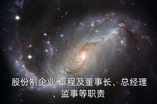  股份制企業(yè) 章程及董事長(zhǎng)、總經(jīng)理、監(jiān)事等職責(zé)