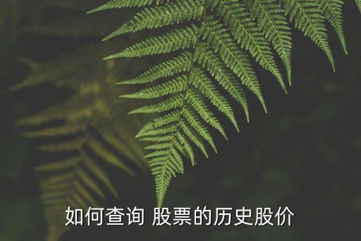 如何查詢 股票的歷史股價(jià)