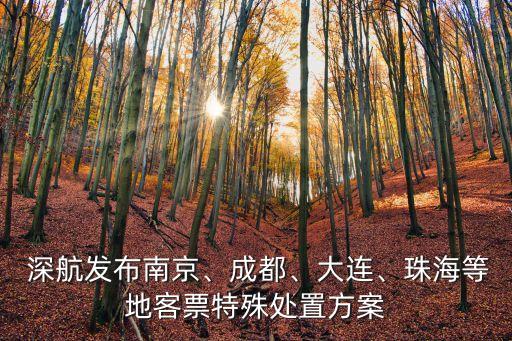  深航發(fā)布南京、成都、大連、珠海等地客票特殊處置方案