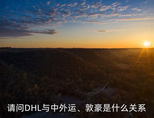 請問DHL與中外運、敦豪是什么關系