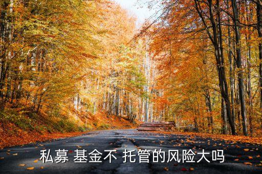  私募 基金不 托管的風險大嗎