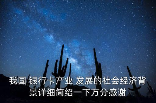 我國 銀行卡產(chǎn)業(yè) 發(fā)展的社會經(jīng)濟(jì)背景詳細(xì)簡紹一下萬分感謝