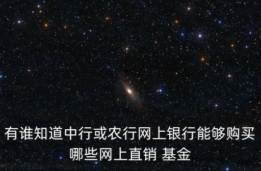 有誰知道中行或農(nóng)行網(wǎng)上銀行能夠購(gòu)買哪些網(wǎng)上直銷 基金