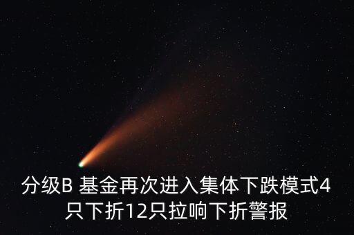 分級B 基金再次進(jìn)入集體下跌模式4只下折12只拉響下折警報