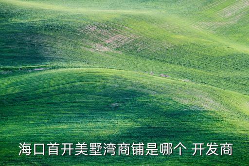  ?？谑组_美墅灣商鋪是哪個 開發(fā)商